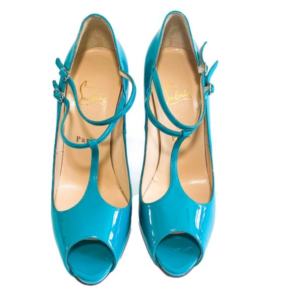 Christian Louboutin Shoes - Christian Louboutin Patent Peep-Toe Heels